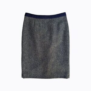 Boden British Tweed Skirt Sz 6R 100% Gray Wool Academia Y2K Preppy Office Siren